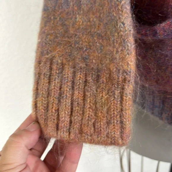 Re/Done 90s V Neck Space Dye Knit Cardigan Button Front Ombre - Picture 4 of 9